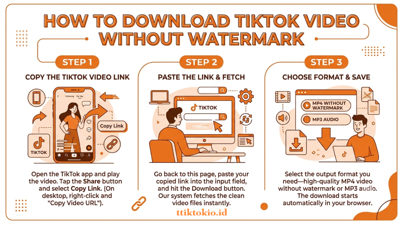 How to Download TikTok Video Without Watermark Infographic